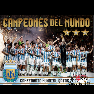 CAMPEONES DEL MUNDO AFICHE FELIZ CUMPLE x 1